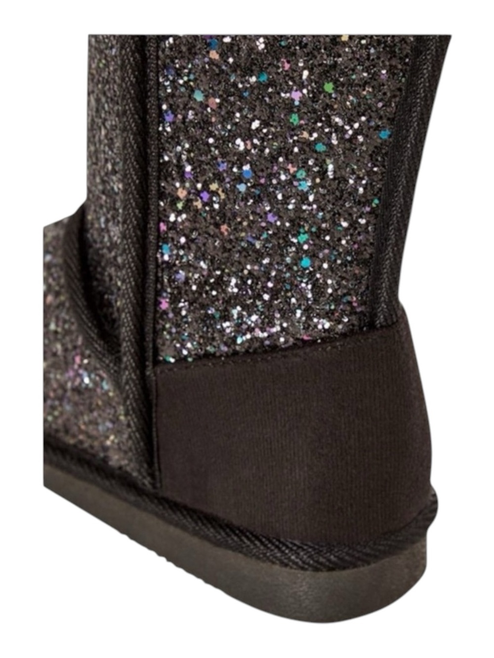 new Fab Kids ❁ JustFab FabKids Glitter Fuzzy Ugg Boot Boots ❁ Black ❁ 7 Toddler - Picture 13 of 16